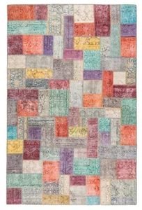 Patchwork Handgeknüpfter Perserteppich 300x195 cm-Orient,Carpet,Rug,Vintage - Picture 1 of 8