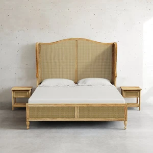 California king Size Cane knitted bed, Cane headboard Furniture for bedroom - Picture 1 of 5