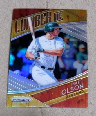 2019 Panini Prizm Lumber Inc. Prizms Holo #LI-8 Matt Olson - Oakland A's - Image 1 of 2