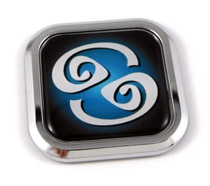 Cancer Zodiac Square Chrome rim Emblem Car 3D Decal Badge Bumper sticker 2" - Bild 1 von 8