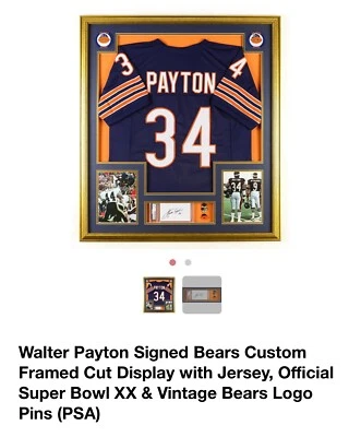 Camiseta firmada por Walter Payton de los osos de Chicago autenticada por subasta prístina  Foto 1 de 2