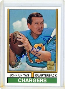 JOHNNY UNITAS 2000 TOPPS Football "1974 R18/18" ON-CARD Autograph AUTO CARD - Picture 1 of 2