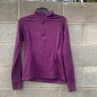 REI Ladies Purple Heather Spandex Long Sleeve Quarter-Zip Workout Top Size Small