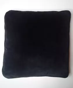 17" Rounded Square Black Cotton Velvet Accent Pillow w/ Piping Poly Fill - Picture 1 of 2