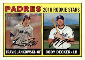 Travis Jankowski/Cody Decker 2016 Topps Heritage Rookie Stars Card #174 - Picture 1 of 2