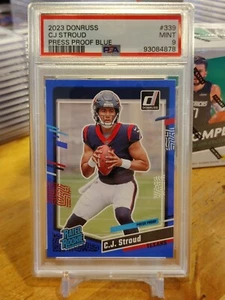 CJ STROUD TEXANS 2023 DONRUSS BLUE PRESS PROOF RC ROOKIE PSA 9 MINT FRESH PULL - Picture 1 of 2