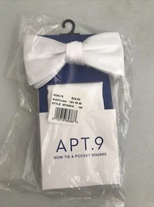 Apt. 9 corbata y bolsillo cuadrado de satén para hombre blanco al por menor $34 (APO-114-4) - Imagen 1 de 6