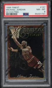 1996 Topps Finest #127 Michael Jordan w/ Coating PSA 8 - Picture 1 of 2