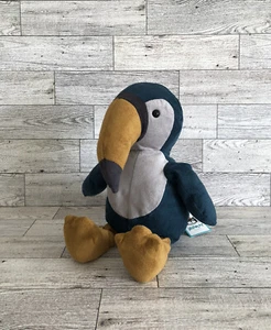 NWT Jellycat London Belby Toucan Blue Bird Plush Stuffed Animal 8" Tall FLAWED - Picture 1 of 5