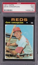 1971 Topps #14 DAVE CONCEPCION (RC) PSA 7 NM Cincinnati REDS  
