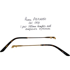 Puma PU02050 Mens Eyeglass 1 Pair Replacement Temples w Endpiece 002 Gold 145mm - Picture 1 of 4