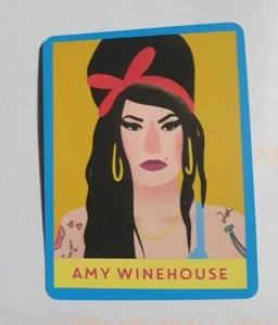Single novelty card art style animated from celeb snap game Amy Winehouse vgc - Picture 1 of 2