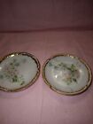 C H FIELD HAVILAND LIMOGES GDA Butter pat dishes (2) Pink -blue flowers vintage