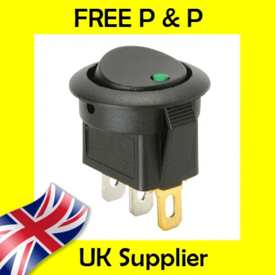 ACTIVATE SENSE AND SECURE ON/OFF Round Rocker Switch LED illuminated Car Dashboard Dash Boat Van 12V