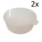 2 x MICROWAVE SAUCEPAN with LID 16cm dia x 8cm high pot dish pan container bowl