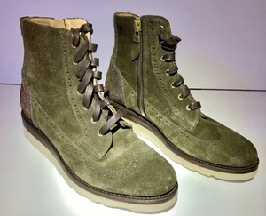 The office of Angela Scott Mr. Harrison Deep Olive Suede Women's Boots Size 40 - Picture 1 of 5