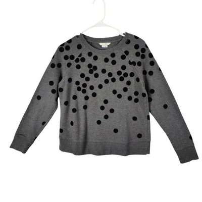 Boden Mujer Pequeña Terciopelo Lunares Gris Acogedora Sudadera Cuello Redondo Manga Larga Foto 1 de 4