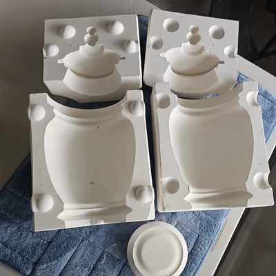 DE COLECCIÓN OCS 106 Y 106A TARRO/URNA DE JENGIBRE CON TAPA MOLDE FUNDIDO DESLIZANTE DE CERÁMICA Foto 1 de 4