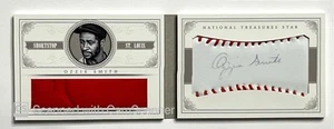 OZZIE SMITH 2014 TESOROS NACIONALES JUMBO MATERIAL DE BÉISBOL RELIQUIA AUTOMÁTICO 5/5 - Imagen 1 de 2