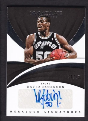 2017-18 DAVID ROBINSON 31/99 AUTO PANINI IMMACULATE COLLECTION AUTOGRAPHS - Image 1 of 2
