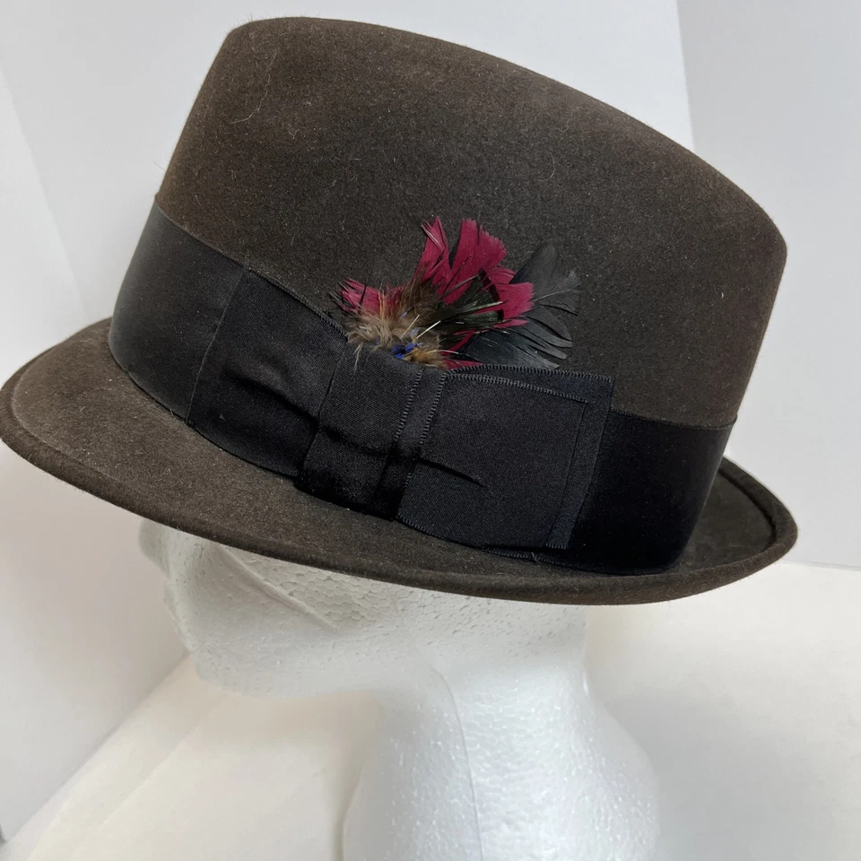 Sombrero de Colección Stetson Fedora Para Hombre Marrón 3X Castor Toronado Talla 7 1/8 Plumas Foto 1 de 4