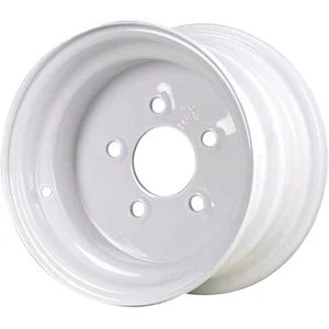 10x6 5 On 4.5 Steel Trailer Wheel - White 900 lb Load Capacity - Picture 1 of 1