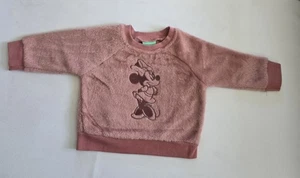 Disney Baby Minnie Mouse Soft Dusty Pink Plush Polyester Sweater, Size 3 Months - Picture 1 of 5