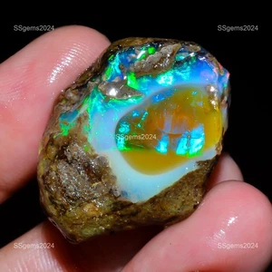 BIG Opal Rough Natural Ethiopian Oil Opal Raw, Rainbow Fire Opal Gemstone - Picture 1 of 6