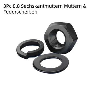 Sechskantmuttern Muttern &Federscheiben & Unterlegscheiben Sortiment Set 3Pc 8.8 - Bild 1 von 4