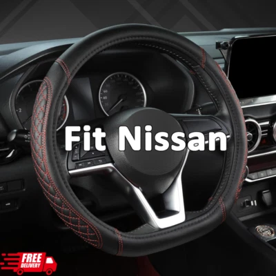 D Shaped Car Steering Wheel Cover for Nissan Altima, Rogue, Kicks, Sentra, Versa Foto 1 de 4