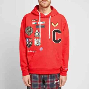CAMPEÓN X CIRUJANO DE TELA Para hombres Rojo Insignia Logo Popover Sudadera con Capucha Talla L - Imagen 1 de 24
