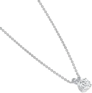 4 Carat Round Moissanite Solitaire Pendant Necklace for Women I 14k White Gold - Picture 1 of 4