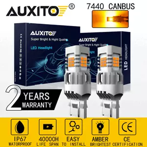 AUXITO 21W 7440 LED Turn Signal Light Bulbs Amber Yellow Lamp CANBUS Error Free - Bild 1 von 10