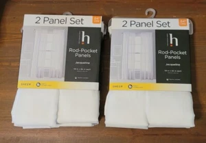 Home Expressions Jacqueline Rod Pocket Sheer Set di 2 pannelli (59"x 84") Lotto di 2 - Foto 1 di 2