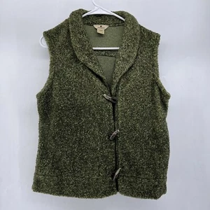 Woolrich women’s small green fleece Vest Toggles - Picture 1 of 3