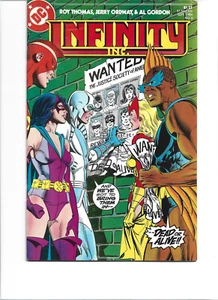 INFINITY INC. # 6 (DC 1984) JUSTICE SOCIETY-ROY THOMAS-VF+ - Picture 1 of 2