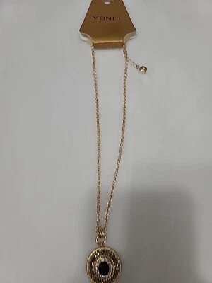 NUEVO MONET Collar Color Dorado Con Colgante; Bisutería Foto 1 de 4