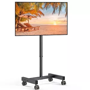 Perlegear Mobile TV Cart Rolling TV Stand for 13-50 inch TVs with 30° Tilt Un... - Picture 1 of 8