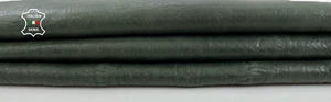 GREEN OLIVE ANTIQUED VEGETABLE TAN Soft Italian Lamb leather 5sqf 0.9mm #C1268 - Picture 1 of 7