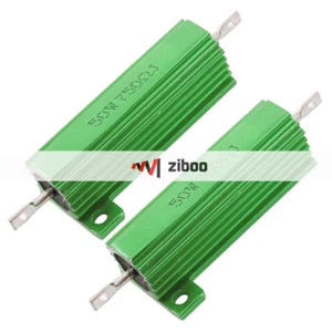 2xChassis Mounted 50W 750 Ohm 5% Aluminum CaseWirewoundResistorsGreen 49x15mm✦Kd - Picture 1 of 4