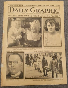 DAILY GRAPHIC CHIEF OF KKK WILLIAM SIMMONS 21ST SEPT 1921 NEWSPAPER - Picture 1 of 3