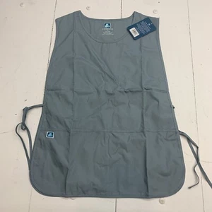 Adar Universal Unisex Workwear Bib Apron 2 Ties and Front Pockets Grey Blue SZ X - Picture 1 of 4