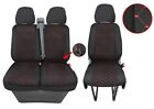 Set Seat Covers 2+1 For Iveco Daily Bus 2018+ Black With Red Stitches Elastane