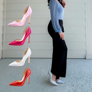 JENN ARDOR Sexy Women's Pointed Toe High Heel Slip On Stiletto Pumps Large Size - Picture 1 of 32