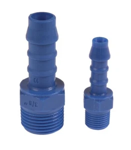 Tefen Blue Nylon Male Hose Tail Adaptors with Tapered BSP Threads BSPT Hosetails - Picture 1 of 1