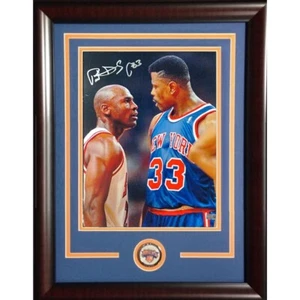 Patrick Ewing Signed 11x14 Framed Photo Michael Jordan Knicks Auto Steiner HOF - Picture 1 of 7