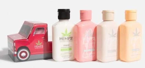 大麻草本身体保湿乳液 4 包 2.25 盎司旅行装瓶礼品套装 — 第 1/1 张图片