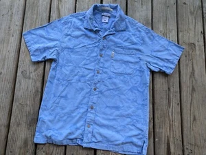 Columbia Shirt Men's XL Short Sleeve Blue Fish Print Ocean Marlin Button Down - Picture 1 of 6