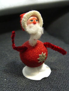 VINTAGE WEIHNACHTSMANN WACKELKOPF NICKEN PAPPMACHE, WEST GERMANY 50er JAHRE - Bild 1 von 9