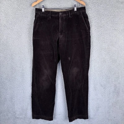 Pantalones de pana vintage Polo Ralph Lauren Preston para hombre 33x30 marrón oscuro *LEER* Foto 1 de 4